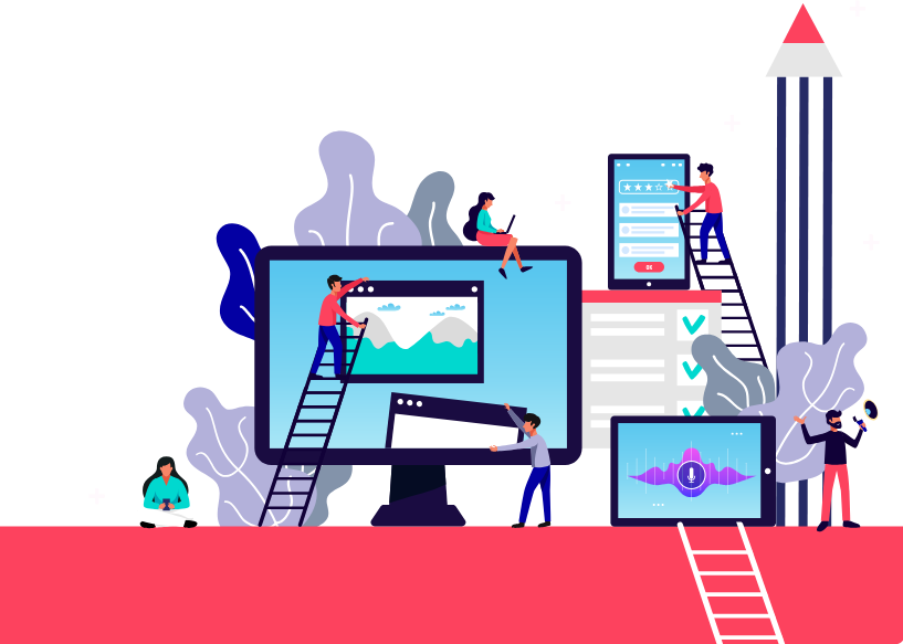 Web design na Lourinhã - hero section serviços Web Design na Lourinhã - imagem 2d de construção de sites